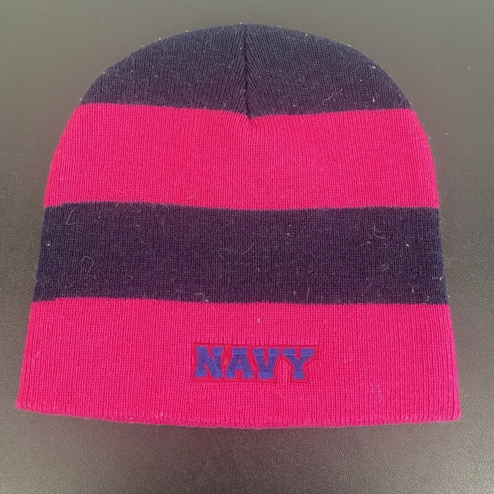 Logofit Women's US Naval Academy Striped Hat One Size Pink Navy Blue Stripe
